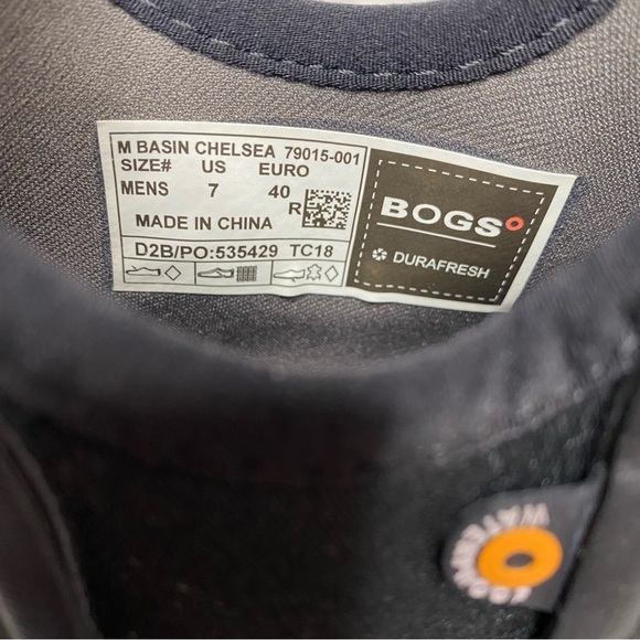 Bogs Basin Chelsea Black Men’s Rain Boot 7 - Picture 11 of 14